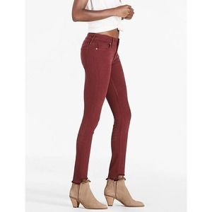 NWT Lucky Brand Wine Pomegranate Fray Ava Legging Skinny Stretch Jeans Sz 6/28